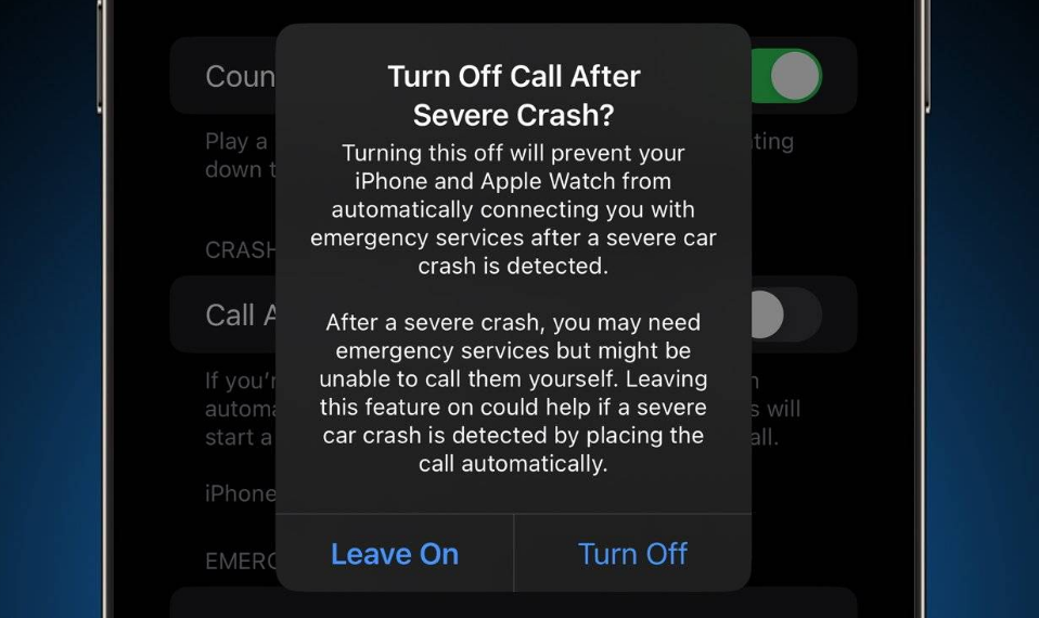 八宿苹果14维修分享 iPhone 14 和 Apple Watch 上关闭崩溃检测 