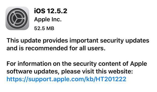 八宿苹果手机维修分享iOS12.5.2发布，建议所有老苹果用户安装 